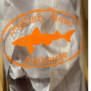 2 Dogfish Head Alehouse Pint Glasses Orange Shark Logo Gaithersburg Falls Church